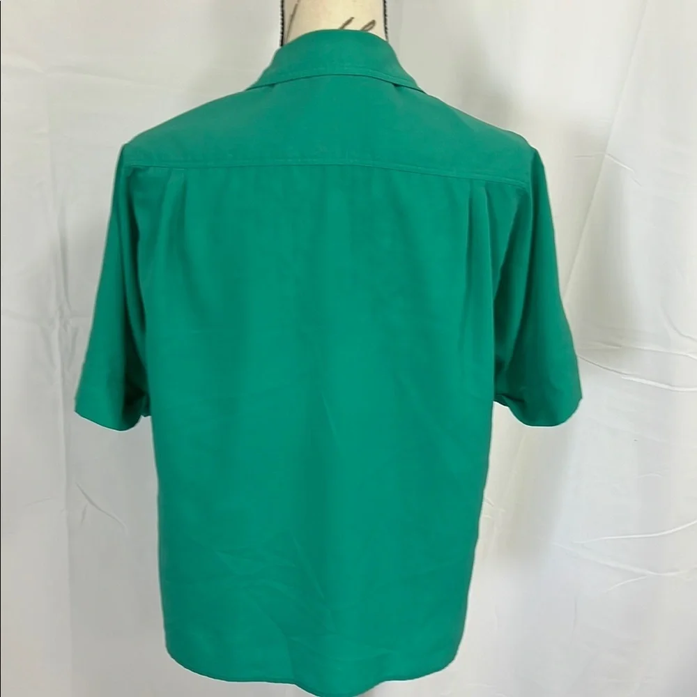 Allison Smith Green Button-Up Blouse short sleeve - Picture 2 of 3